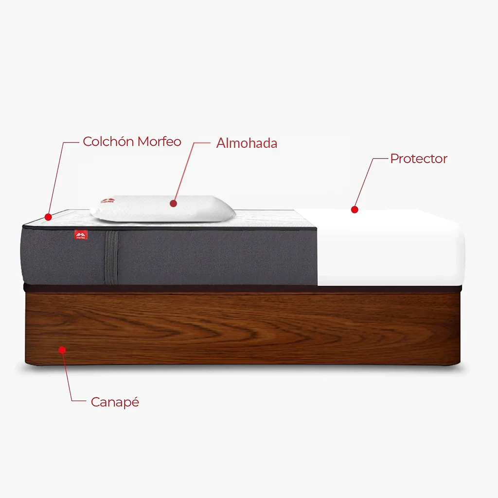 Pack Morfeo – Canapé Rodas + Colchón + Almohadas + Protector - Image 10